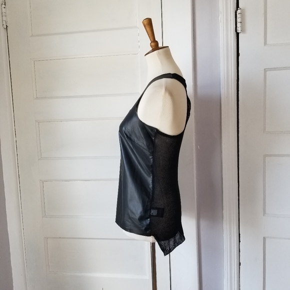 Bebe Genuine Leather and Mesh Racerback Top, Size S - Picture 7 of 14